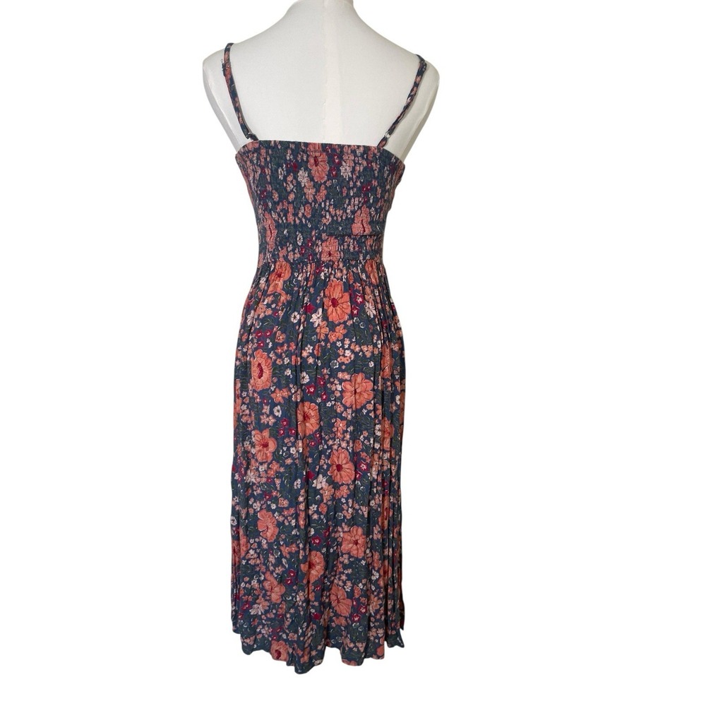Y2K Angie Floral Boho Cottagecore Cutout Midi Dress L Whimsy Festival Flowy - Picture 3 of 7